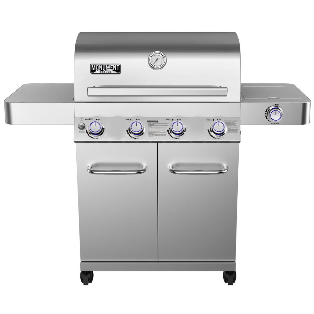 An image of Monument Grills 17842 Propane Gas Stainless Steel Freestanding Covered Grill | KnowYourGrill 