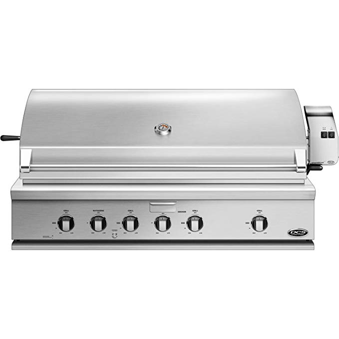 An image of DCS 48'' Natural Gas Stainless Steel Built-In Covered Grill | KnowYourGrill 