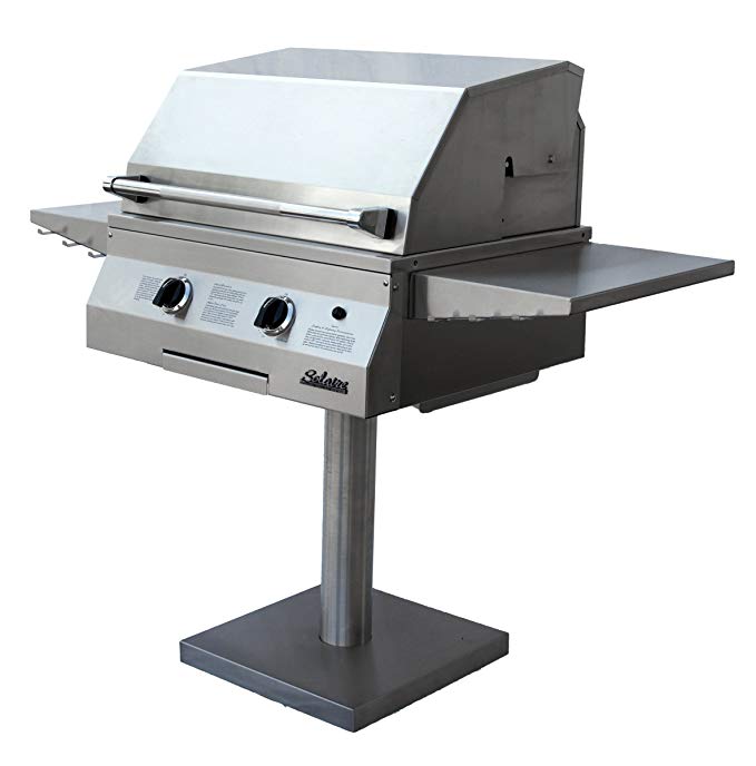 An image of Solaire SOL-IRBQ-27GIRXL-LP-BDP 27" Propane Gas Stainless Steel Covered Grill