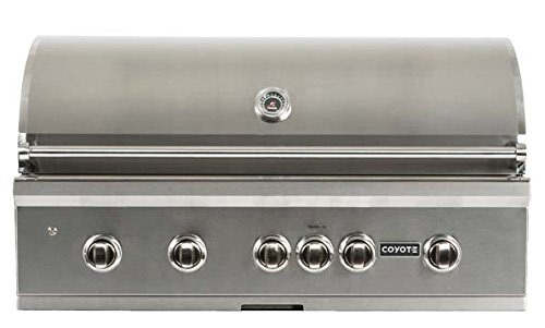 An image of Coyote C2SL42LP S-Series 42'' Propane Gas Stainless Steel Covered Grill | KnowYourGrill 