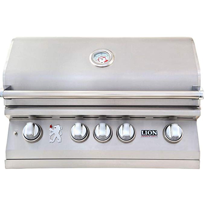 An image of Lion Premium Grills 32" Natural Gas Stainless Steel Built-In Infrared Covered Grill