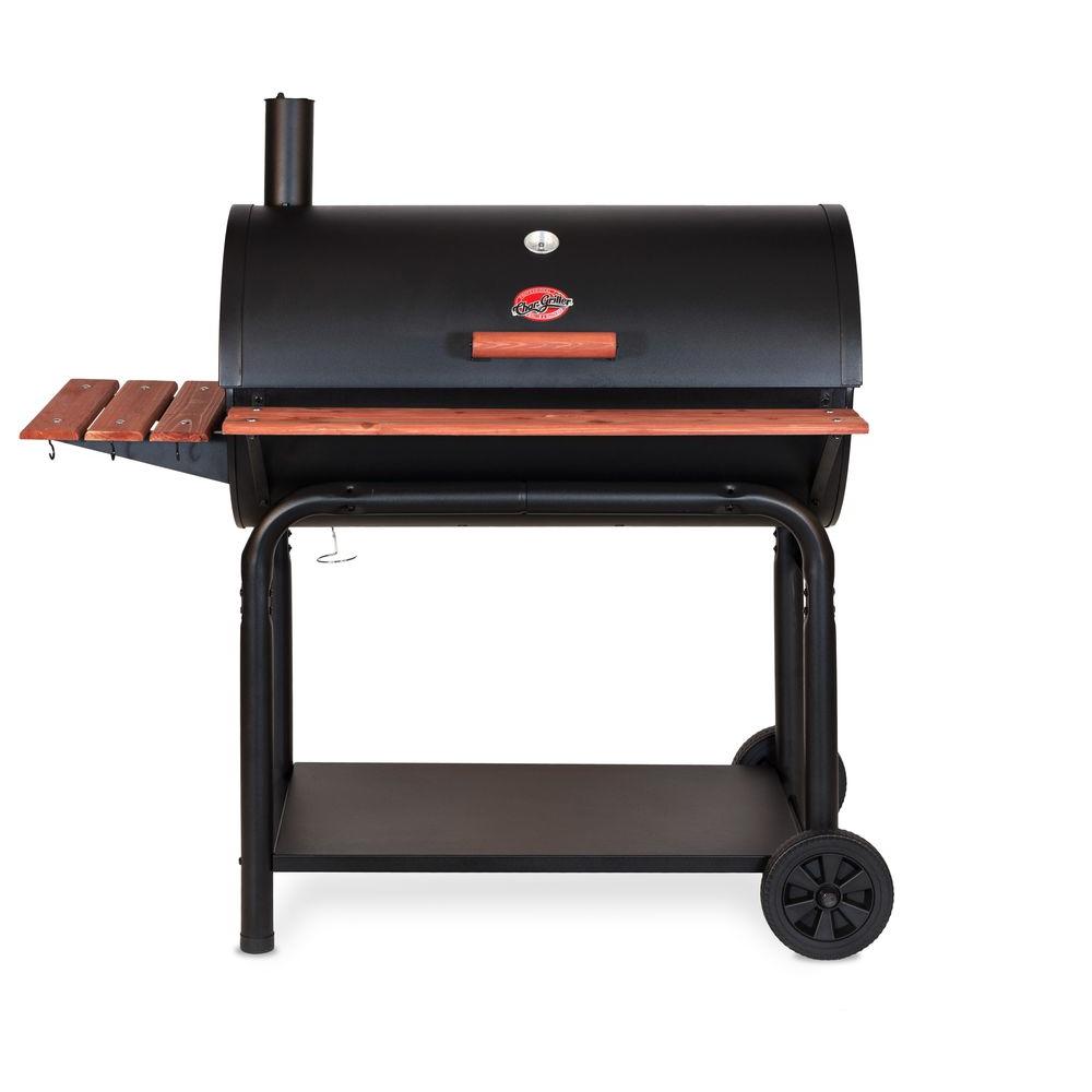 An image of Char-Griller 2137 Outlaw Charcoal Cast Iron Freestanding Barrel Grill | KnowYourGrill 