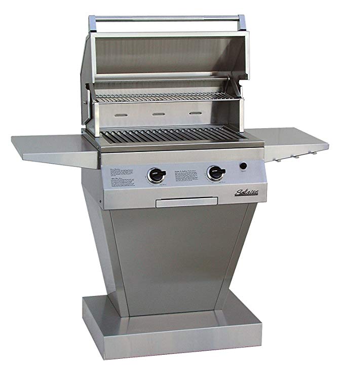 An image related to Solaire SOL-AGBQ-27GIR-NG-PED 27" Natural Gas Stainless Steel Covered Grill