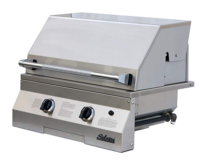 An image of Solaire SOL-AGBQ-27GIR-NG 27" Natural Gas Stainless Steel Covered Grill | KnowYourGrill 