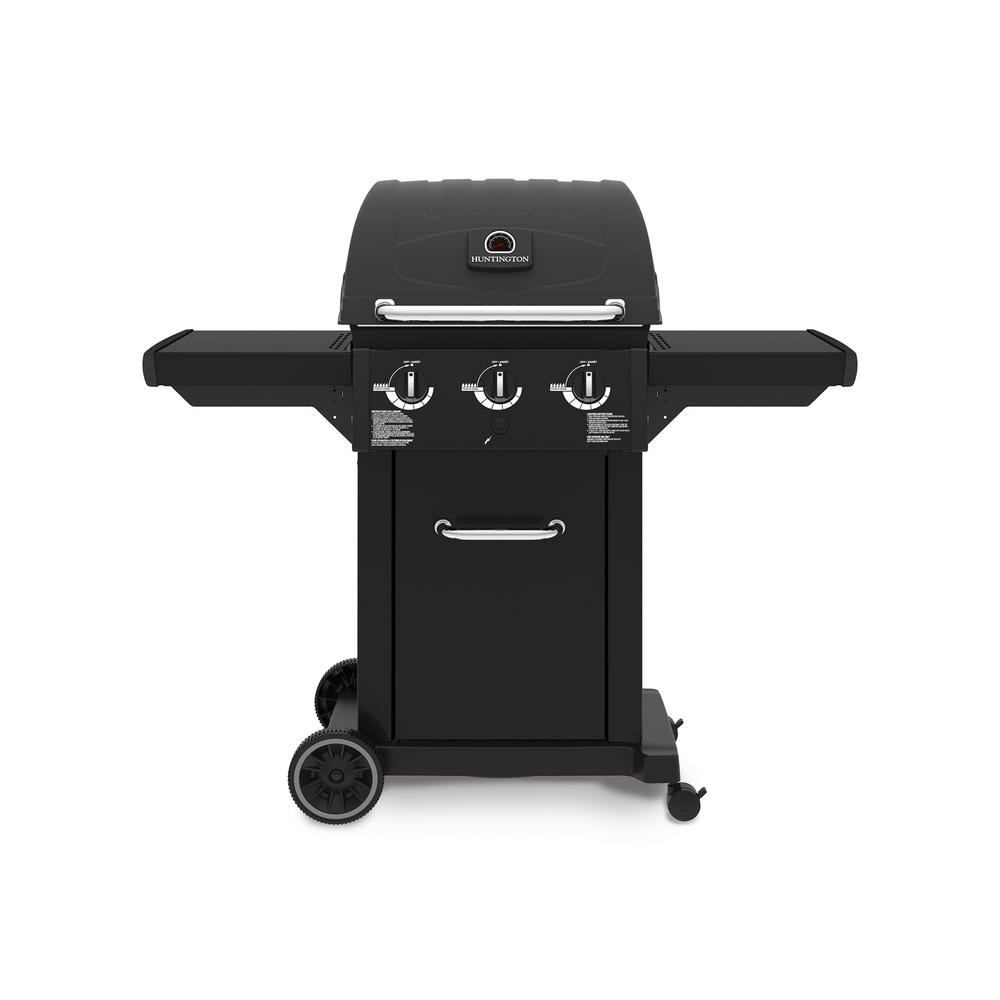 An image of Huntington 641254 Propane Gas Cast Aluminum Freestanding Covered Grill