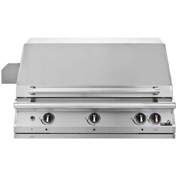 An image of PGS Legacy Pacifica Gourmet 30'' Propane Gas Stainless Steel Built-In Covered Grill | KnowYourGrill 