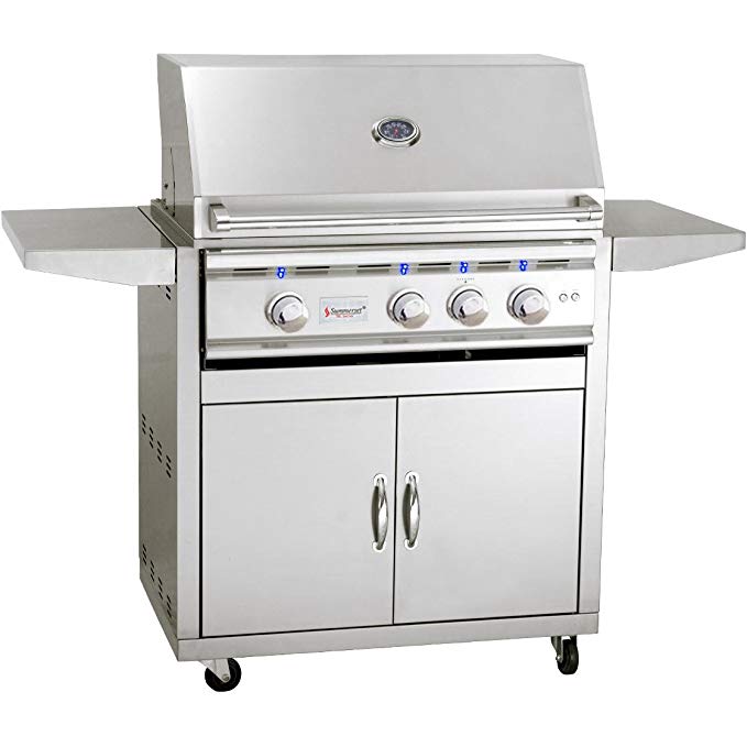 An image of Summerset TRL Series 32" Propane Gas Stainless Steel Freestanding Rotisserie Grill