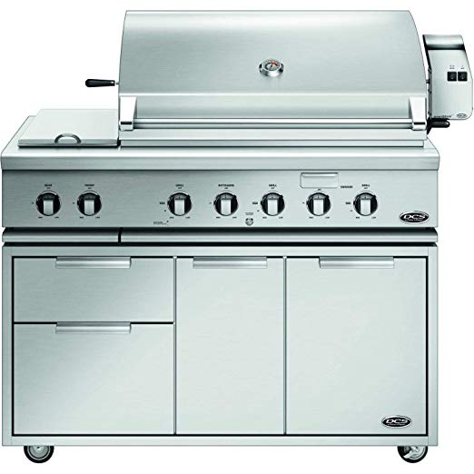 An image of DCS 48'' Propane Gas Stainless Steel Freestanding Rotisserie Grill | KnowYourGrill 