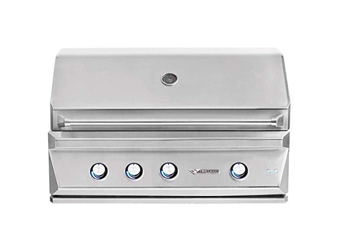 An image of Twin Eagles TEBQ42R-C-L 42'' Propane Gas Stainless Steel Built-In Covered Grill