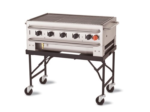 An image of Crown Verity 34" Natural Gas Stainless Steel Portable Open Grill