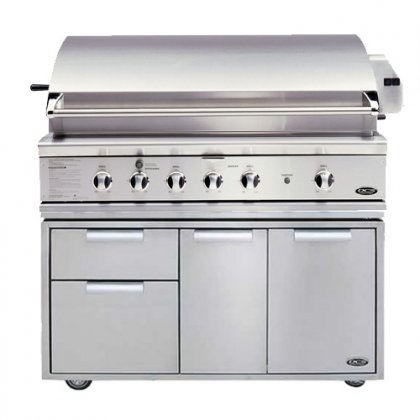 An image of DCS 48'' Liquid Propane Stainless Steel Freestanding Infrared Rotisserie Grill | KnowYourGrill 