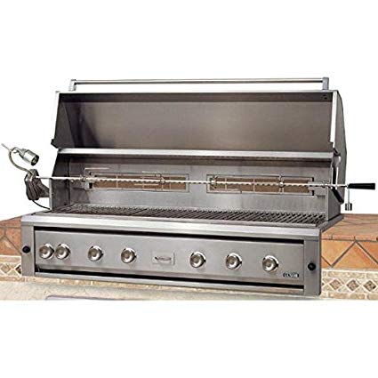 An image of Luxor Aht-54r-Bi-Lp 54'' Propane Gas Stainless Steel Built-In Covered Grill