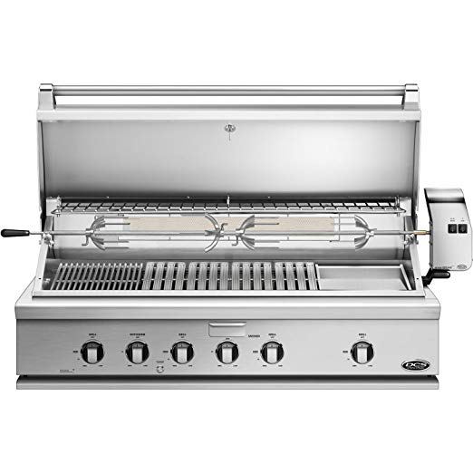 An image of DCS 48'' Natural Gas Stainless Steel Built-In Infrared Covered Grill | KnowYourGrill 