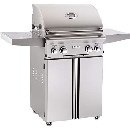 An image of AOG L Series 24" Propane Gas Stainless Steel Freestanding Rotisserie Grill