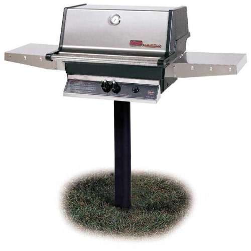 An image of MHP TJK2 Natural Gas Stainless Steel Freestanding Covered Grill