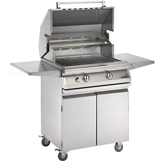 An image of PGS Legacy Newport Gourmet 30'' Natural Gas Stainless Steel Freestanding Rotisserie Grill | KnowYourGrill 