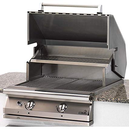 An image of PGS Legacy Newport Gourmet 30'' Natural Gas Stainless Steel Built-In Covered Grill | KnowYourGrill 