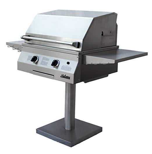 An image of Solaire SOL-IRBQ-27GVIXL-LP-BDP 27" Propane Gas Stainless Steel Covered Grill