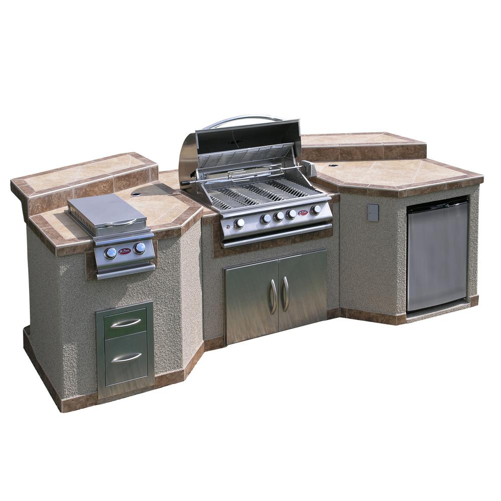 An image related to Cal Flame E3100 Deluxe Propane Gas Stainless Steel Built-In Covered Grill