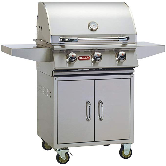 An image of Bull 69101 Steer 25'' Propane Gas Stainless Steel Grill | KnowYourGrill 