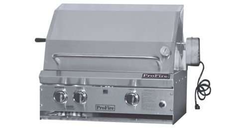 An image related to Profire Grills Professional 27" Liquid Propane Stainless Steel Built-In Rotisserie Grill