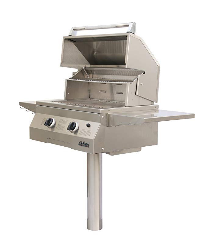 An image of Solaire SOL-AGBQ-27GIR-LP-IGP 27" Propane Gas Stainless Steel Covered Grill | KnowYourGrill 