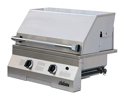 An image of Solaire SOL-AGBQ-27GVI-NG 27" Natural Gas Stainless Steel Covered Grill | KnowYourGrill 