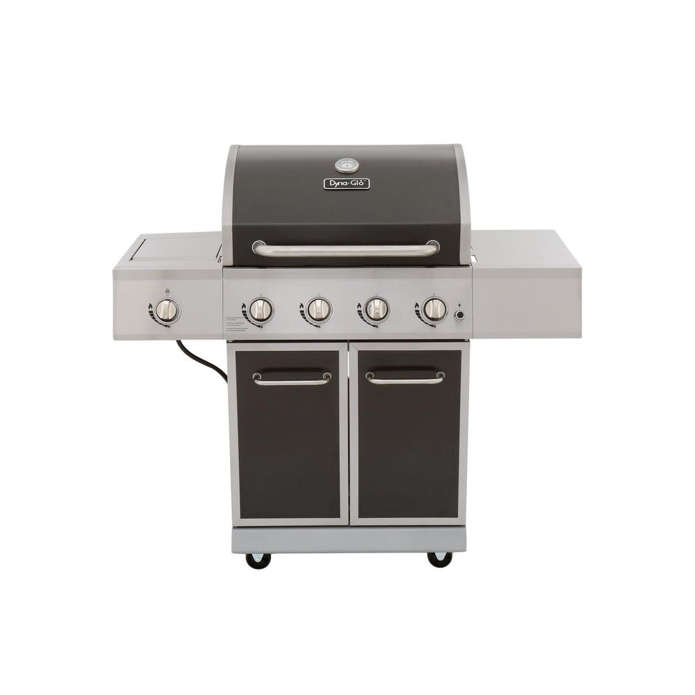 An image of Dyna-Glo DGE486GSP-D Propane Gas Stainless Steel Freestanding Covered Grill