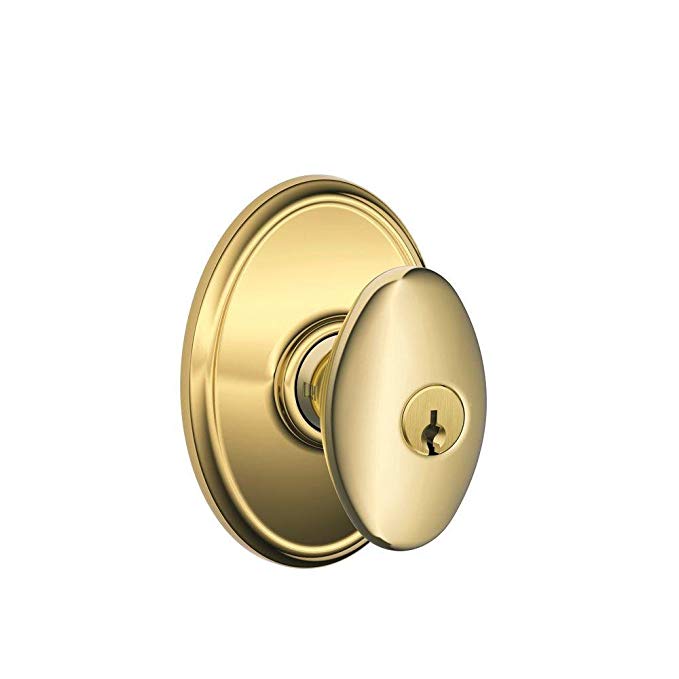 An image of Schlage F51A SIE 605 WKF Entry Brass Lock | Door Lock Guide 