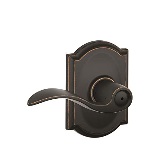 Schlage F40 ACC Bathroom Privacy Aged Bronze Lever Lockset Lock Door