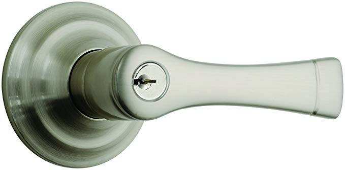 An image of BRINKS 23012-119 Bathroom Entry Satin Nickel Lever Lockset Lock