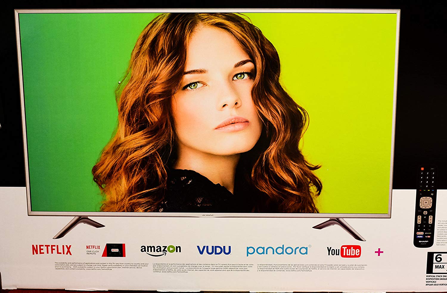 An image of Sharp LC-55P6000U 55-Inch HDR 4K LED 120Hz TV with Motion Rate 120