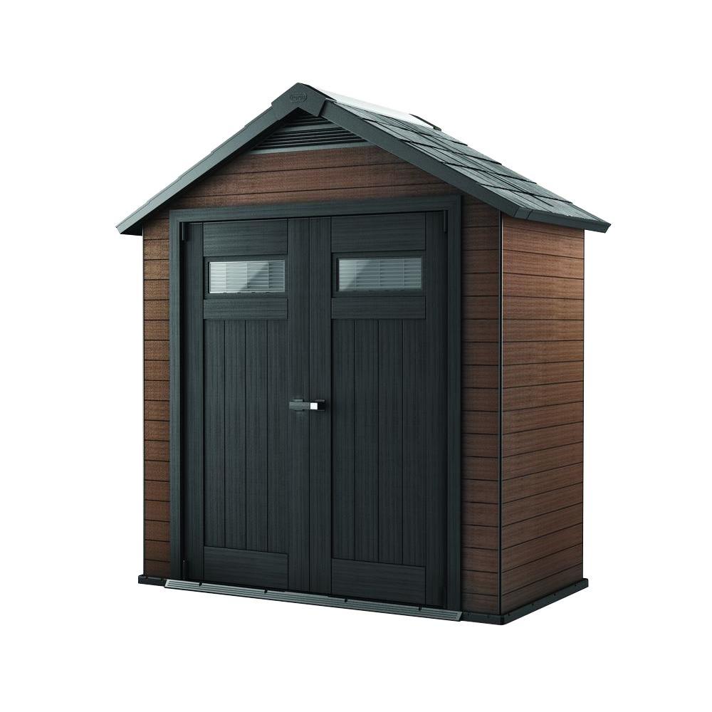 Keter Fusion 219883 DIY Plastic 8 ft. x 4 ft. Traditional Shed The