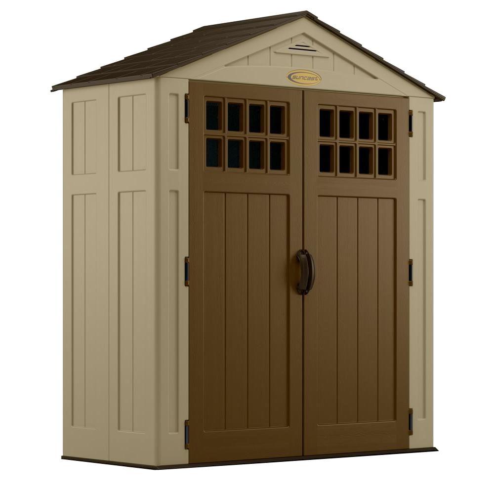 Suncast Everett BMS6310 Plastic 6 ft. x 3 ft. Traditional Shed The