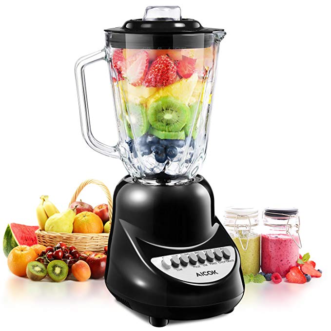 An image of AICOK Black Variable Speed Dial Smoothie Blender | Trusted Blenders 