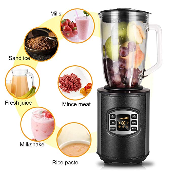 An image of Amashion Black 12-Speed 800 W Blender for Smoothies