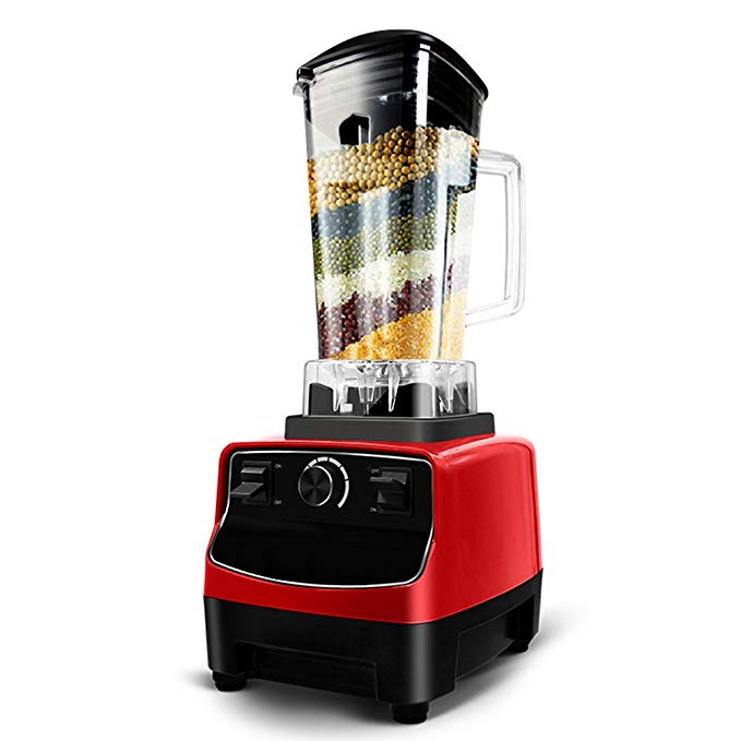 An image of GRECOOK GRE-5200 Black and Red Variable Speed Dial 1800 W Professional Blender | Trusted Blenders 