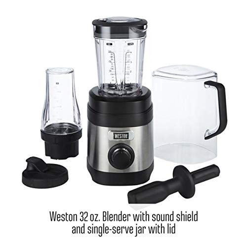 An image of Weston 58918 Black Variable Speed Dial Personal Blender | Trusted Blenders 