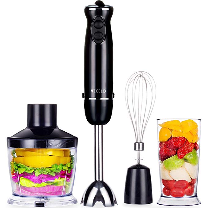 An image of VECELO A239 Black 12-Speed 700 W Baby Food Immersion Blender | Trusted Blenders 