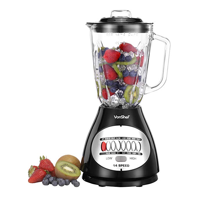 An image of VonShef AX-AY-ABHI-101886 Black 14-Speed 450 W Blender