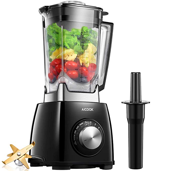 An image of AICOOK 8668 MJA Black 4-Speed 1450 W Baby Food Professional Blender