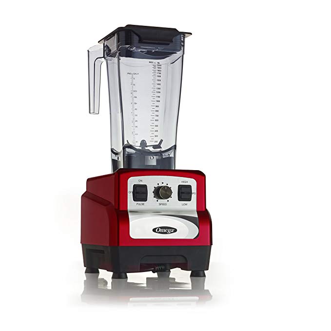 An image of Omega OM6560R Red 1-Speed Blender | Trusted Blenders 