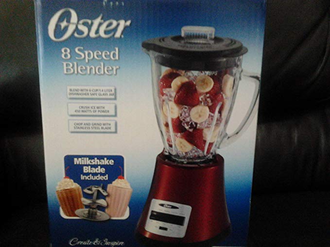 An image of Oster BLSTMG-RMB Red 8-Speed Blender | Trusted Blenders 