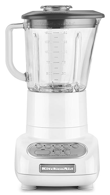 An image of KitchenAid KSB565WH White 5-Speed 565 W Blender | Trusted Blenders 