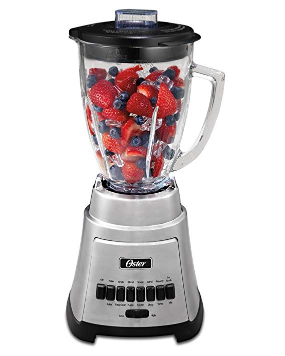 An image of Oster BLSTFG-C00-000 Brushed Nickel 12-Speed 450 W Blender | Trusted Blenders 