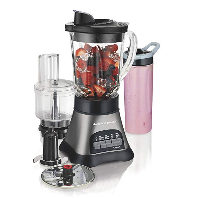 An image of Hamilton Beach 58163 Black and Gray 700 W Blender | Trusted Blenders 