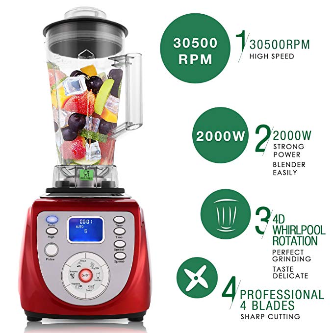 An image related to MeyKey Red 10-Speed 2000 W Professional Blender