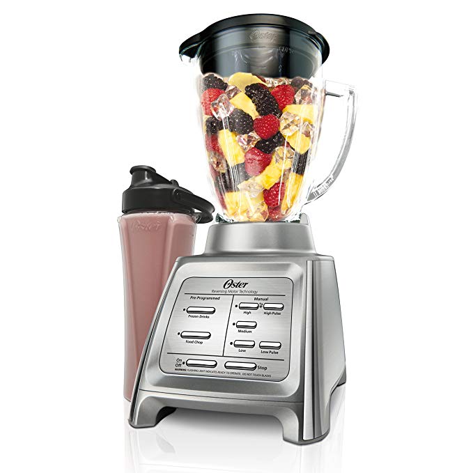 An image of Oster BLSTRM-DZG-BG0 Silver 7-Speed Blender | Trusted Blenders 