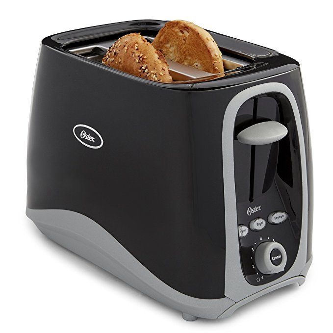 An image of Oster 2-Slice Black 7-Mode Cool Touch Wide Slot Toaster | The Top Toasters 