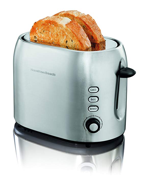 An image of Hamilton Beach Stainless Steel 2-Slice Metal 7-Mode Wide Slot Toaster | The Top Toasters 